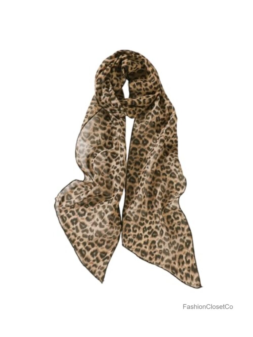 Trendy Chiffon Scarf Polka Dot Leopard Multipurpose Neck Hair Scarf Lightweight
